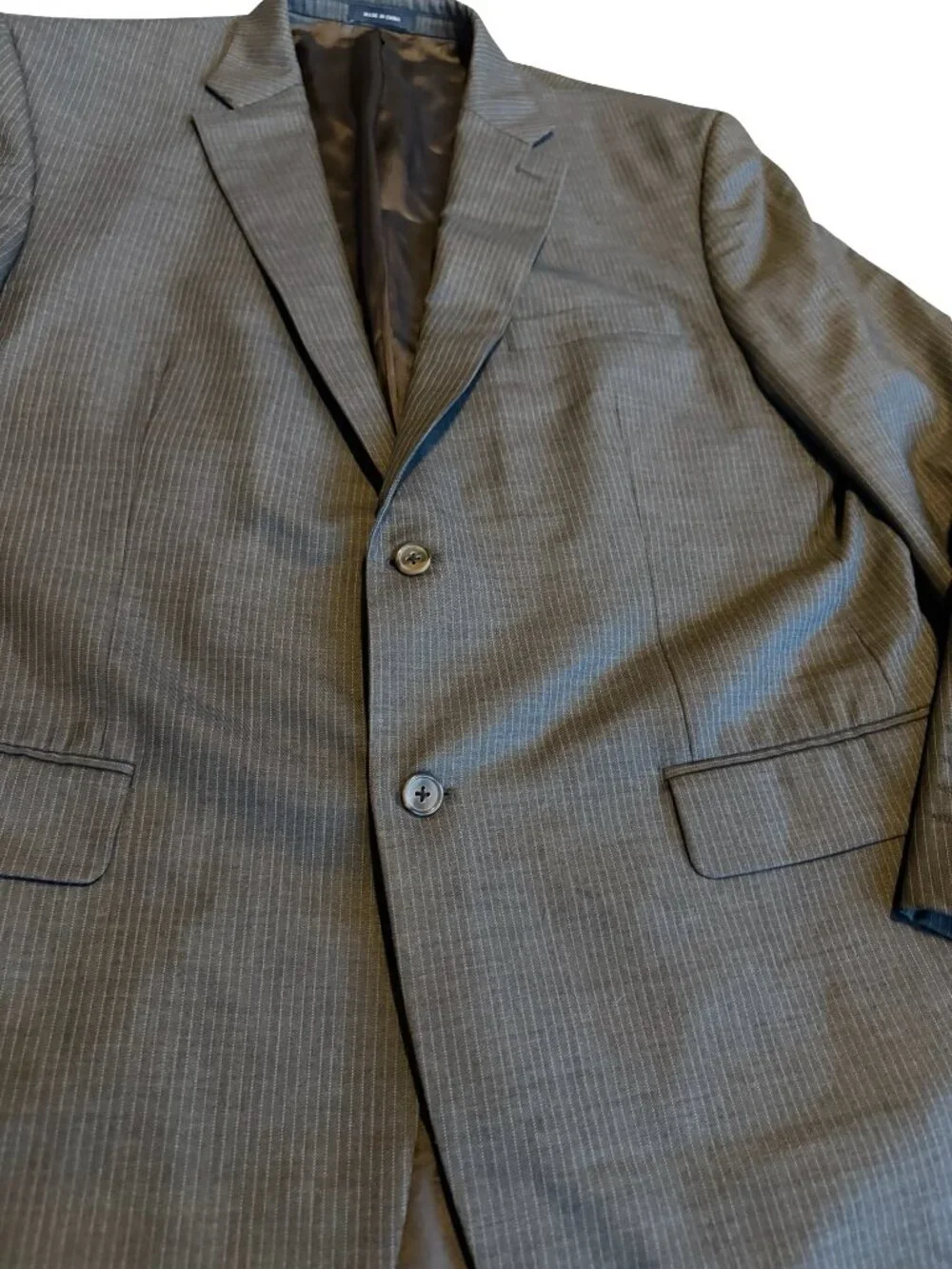 Ralph Lauren Blue Label Grey Blazer Jacket Sport Coat Pinstripe Classic Size 46R